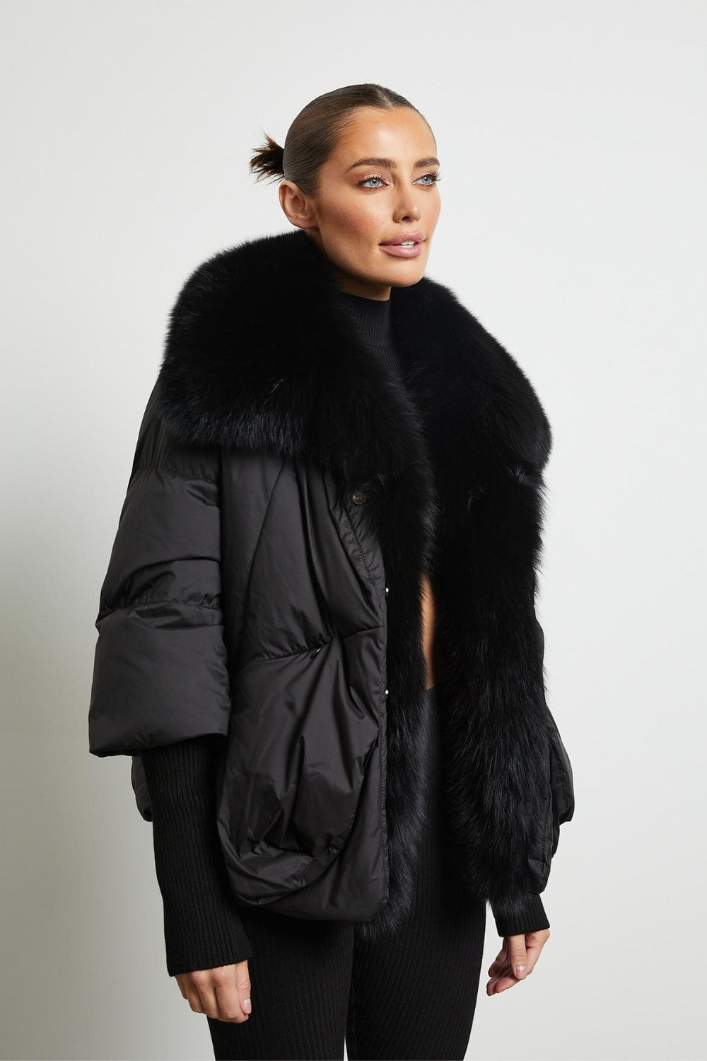 Kimmie Down Coat with Fur Trim