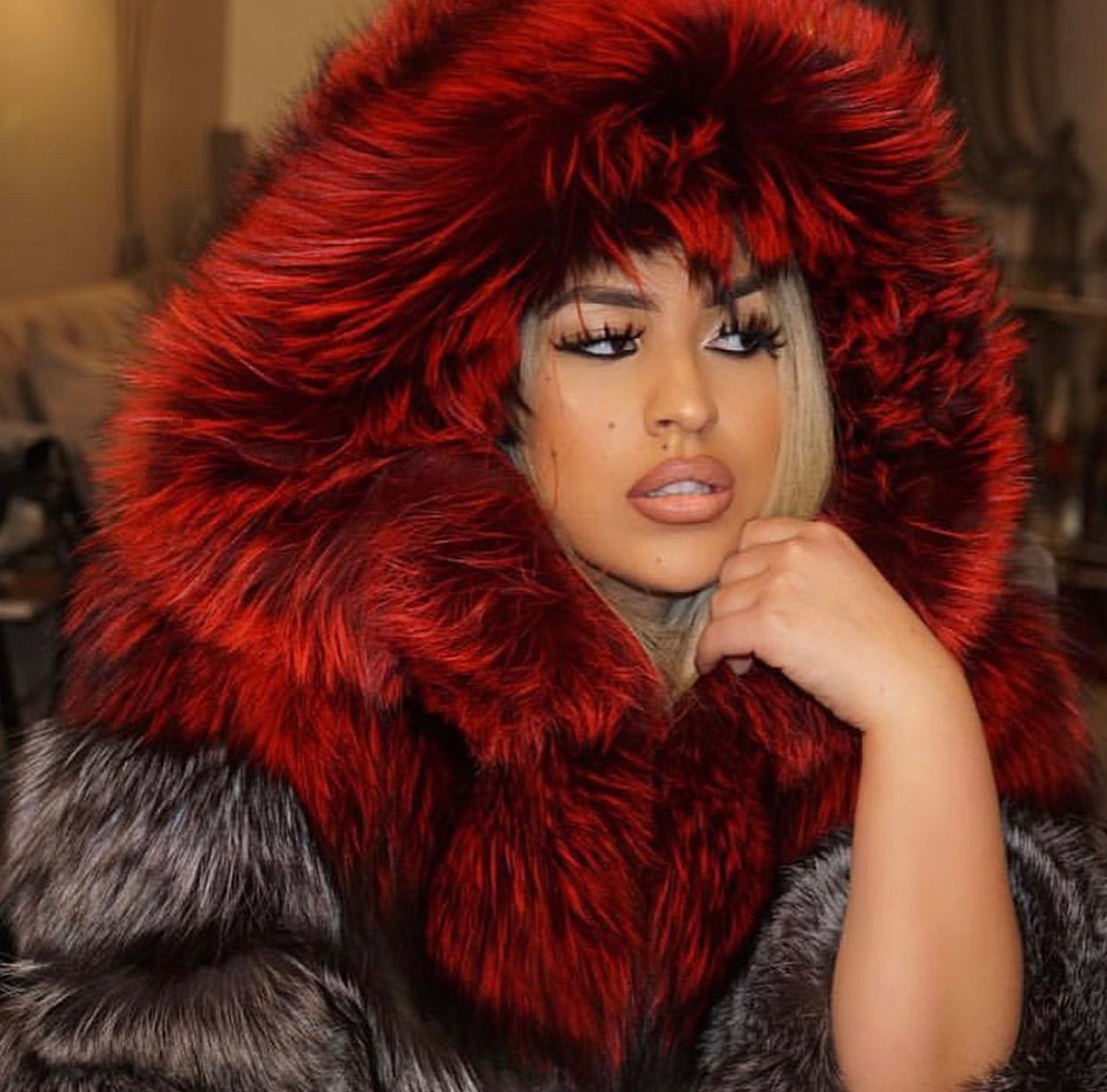 Scarlett Silver Fox Hooded Coat *PRESTIGIOUS FOX FUR*