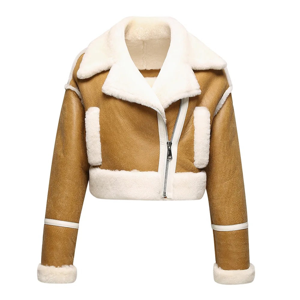 Nia Shearling Crop Jacket