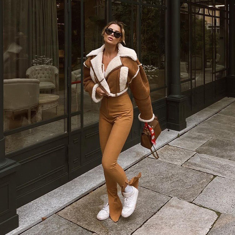 Nia Shearling Crop Jacket