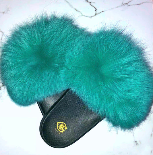 Turks & Caicos Fox Fur Slides