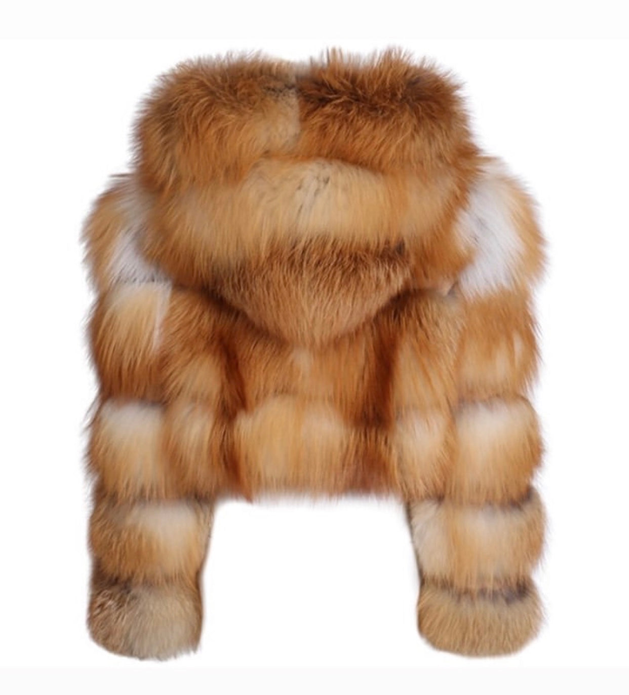 Red Fox Crop Waist Hood Jacket