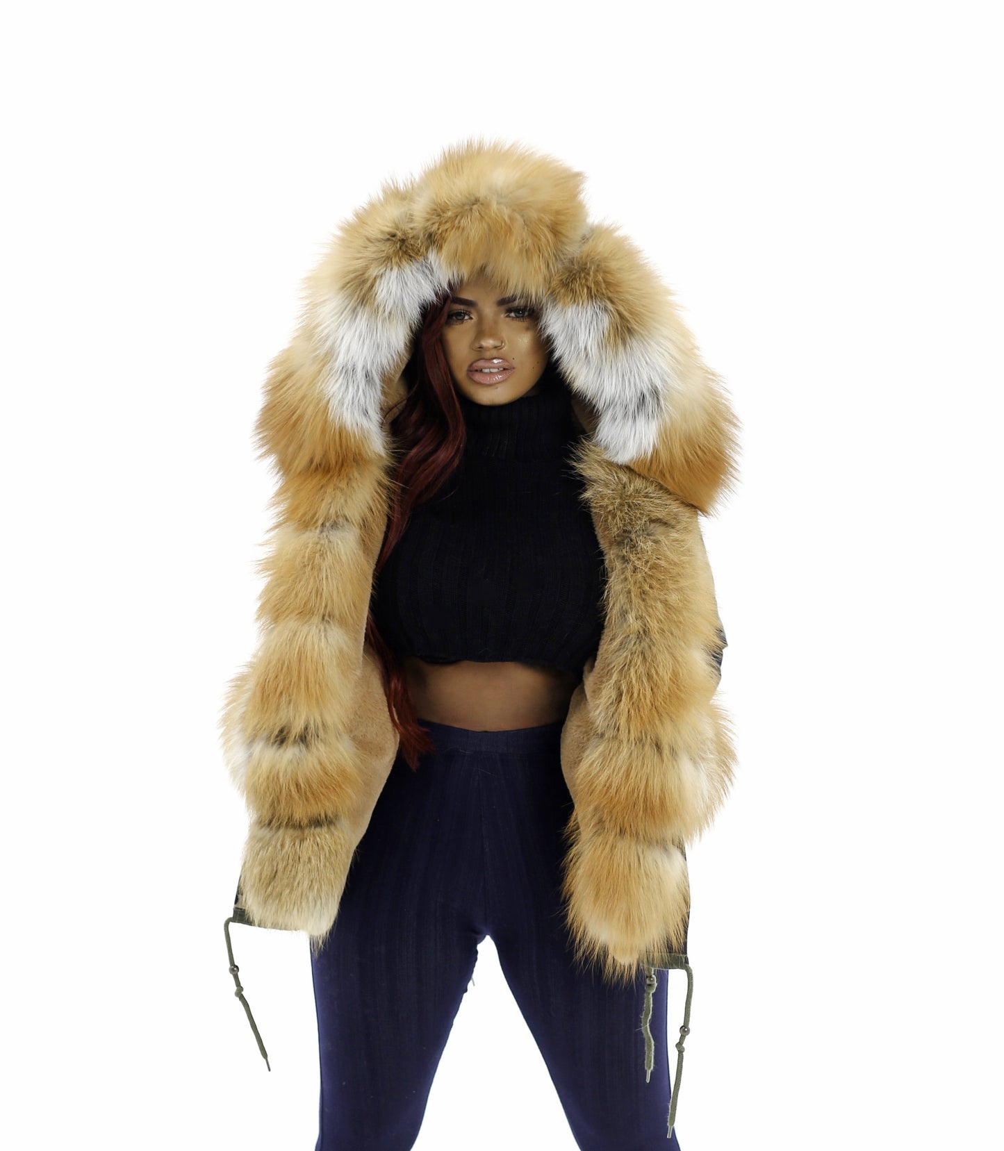 Camouflage VS Red Fox Fur Parka