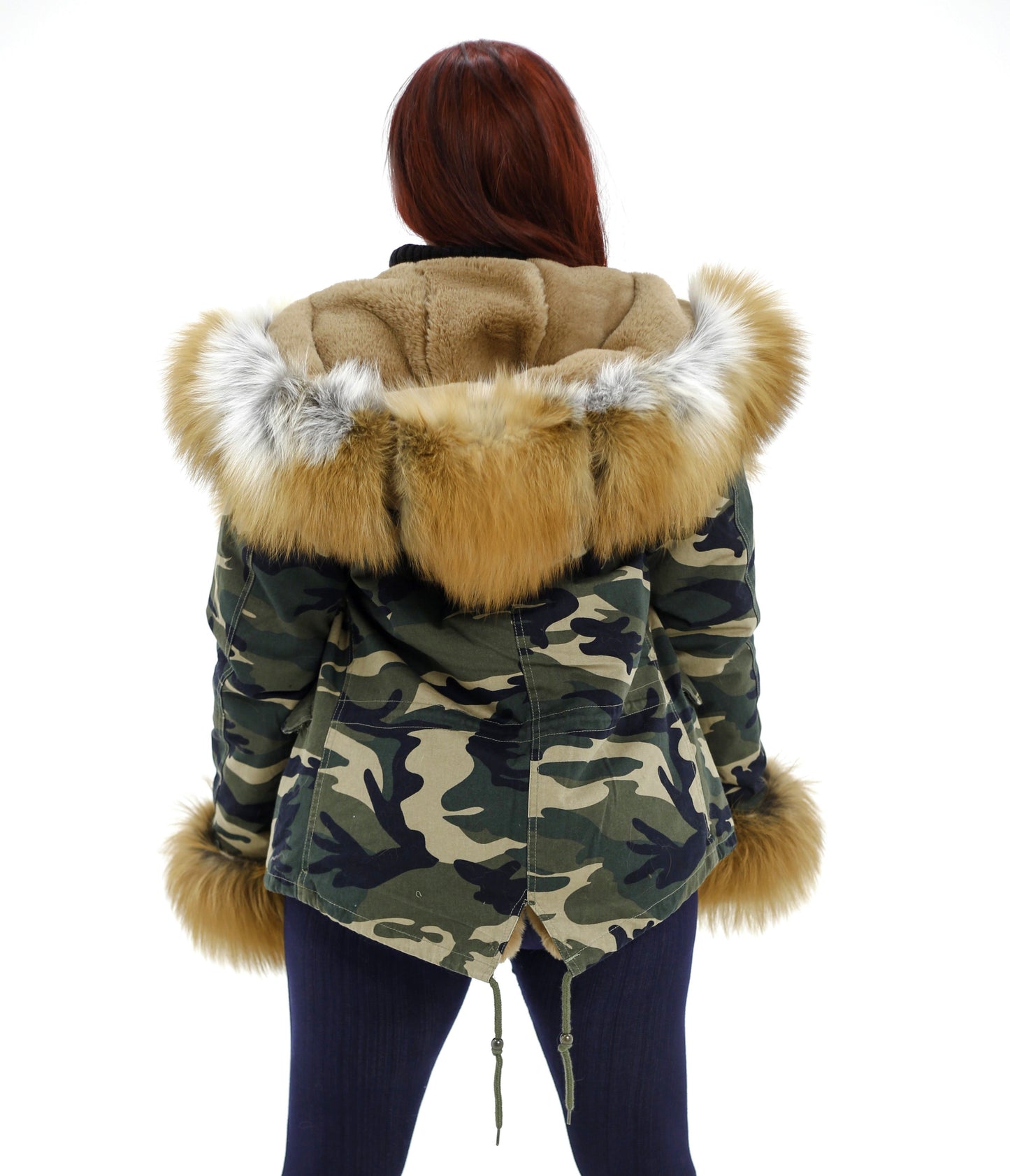 Camouflage VS Red Fox Fur Parka