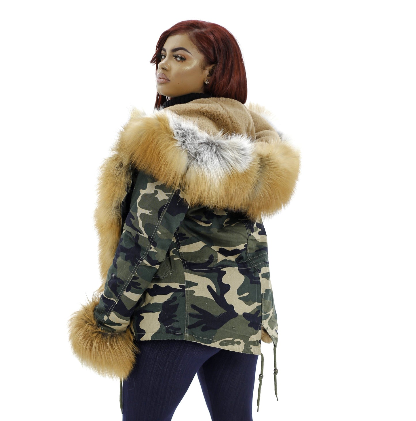 Camouflage VS Red Fox Fur Parka