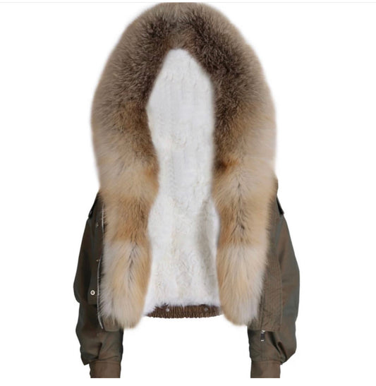 Military Crop Fox Fur Parka