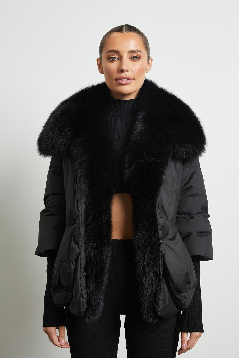 Kimmie Down Coat with Fur Trim