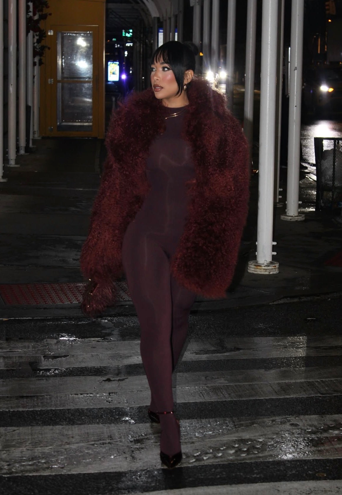 Lamb Fur Cropped It Girl Jacket