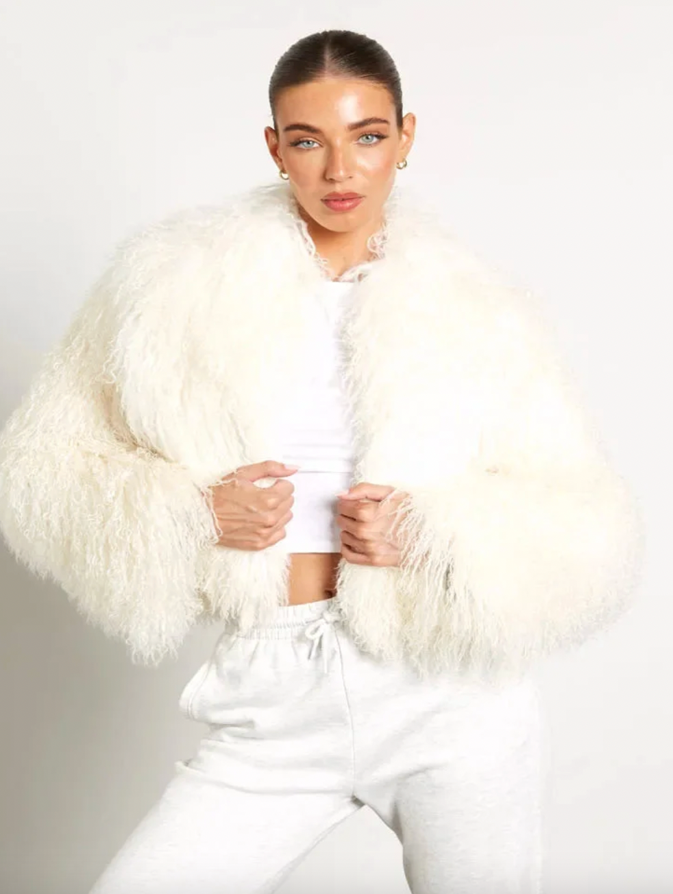 Lamb Fur Cropped It Girl Jacket