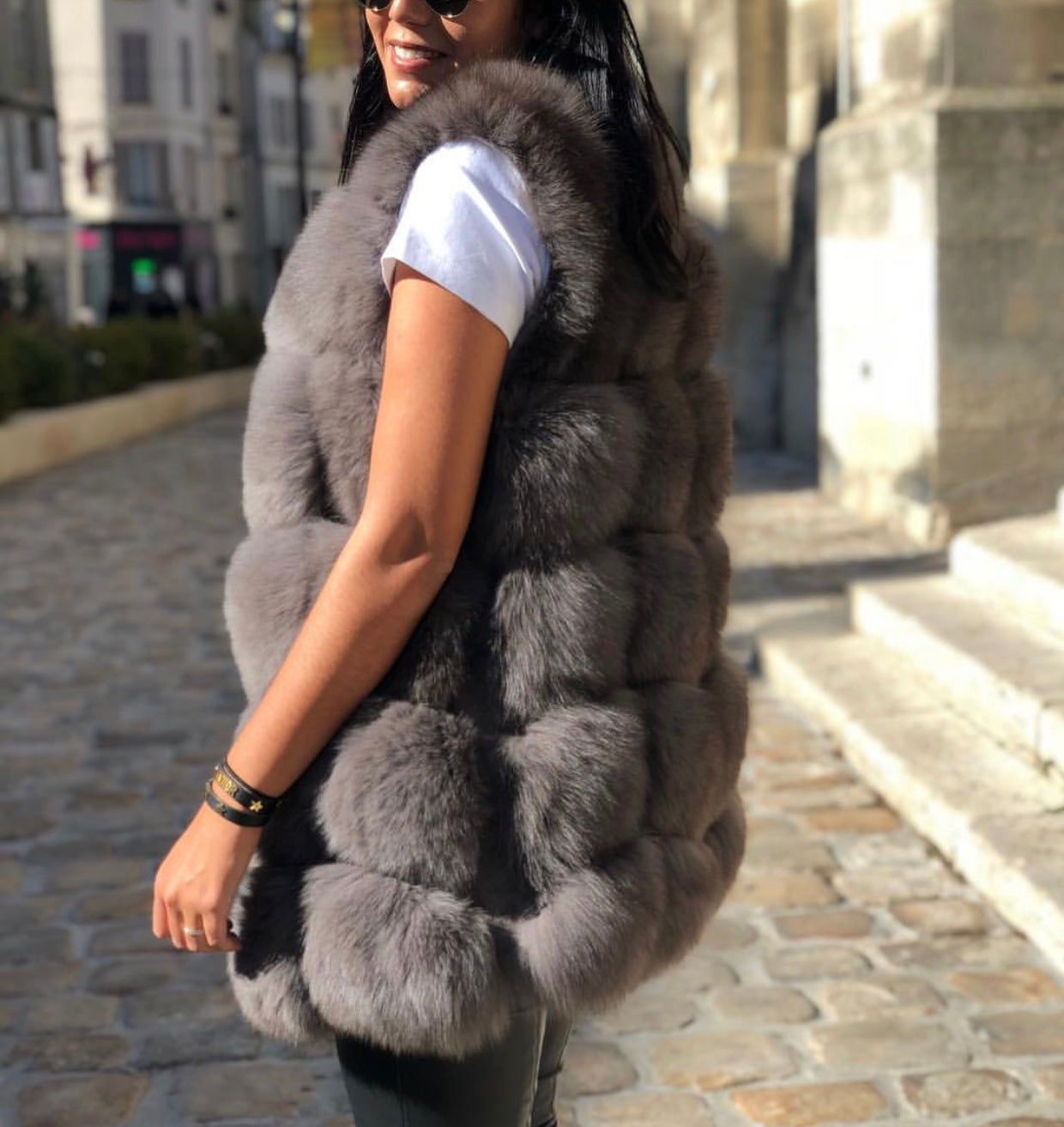 Classic Hooded Fox Fur Vest