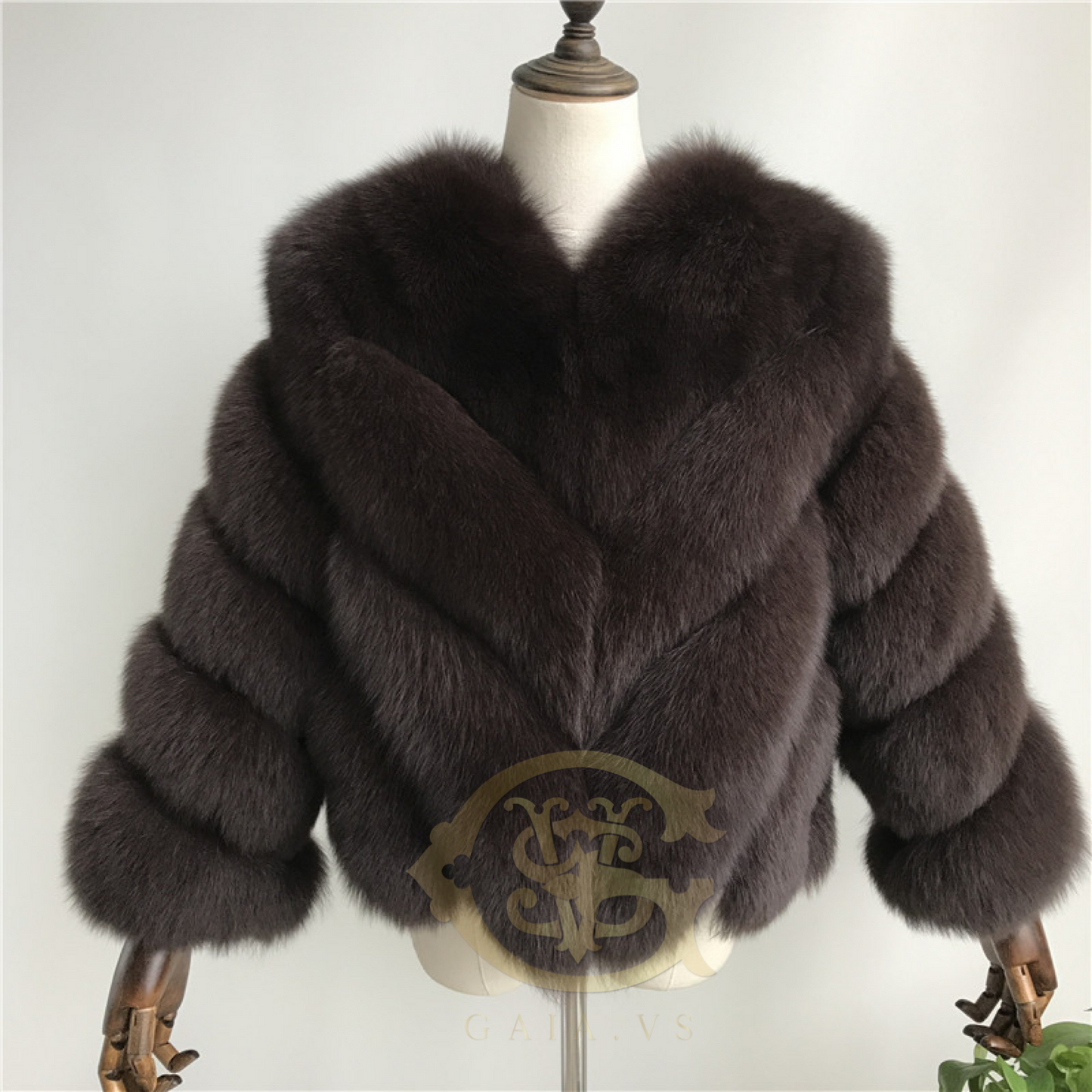 Chevron Fox Fur Jacket