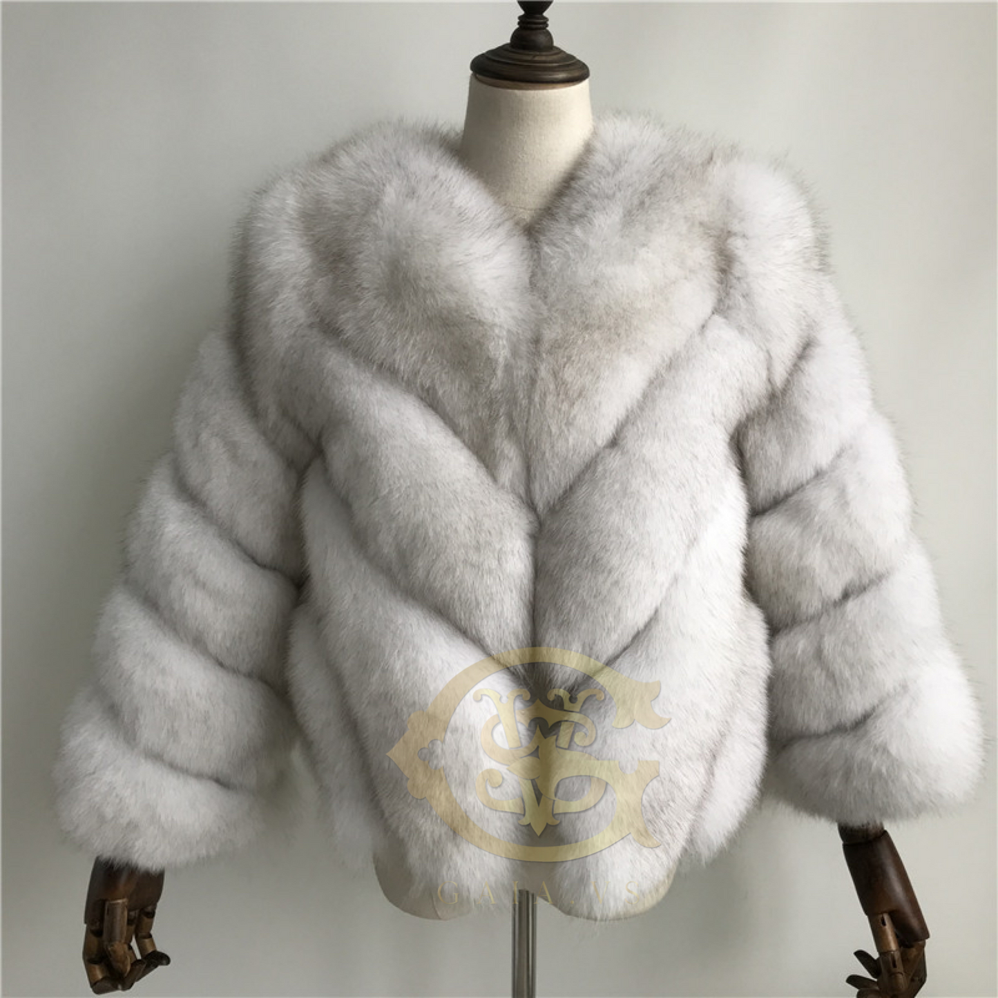 Chevron Fox Fur Jacket