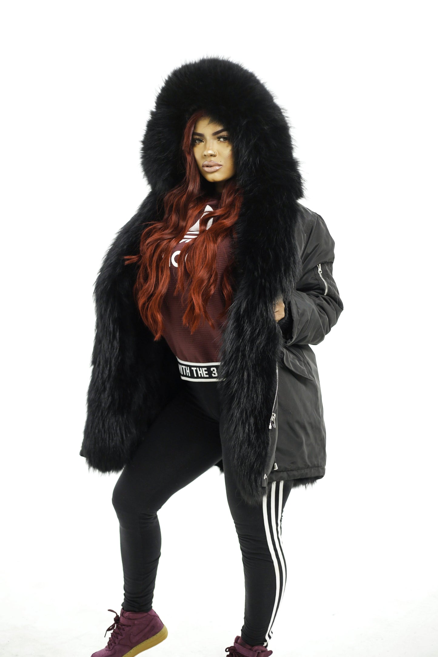 Black VS Black Fox Fur Parka